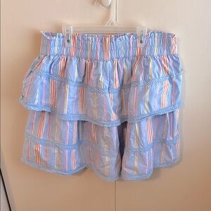 Crown and Ivy Women’s Large Blue Striped Layered Skirt